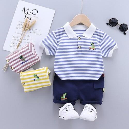 0-5 Years Summer Boy Clothing Set 2021 New Casual Fashion Active Cartoon T-shirt+ Pant Kid Children Baby Toddler Boy Clothing