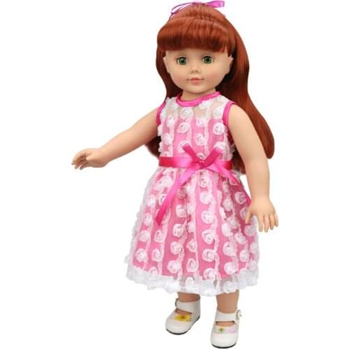 Rose flower dress Clothes for dolls fits 43cm new born doll accessories and American doll