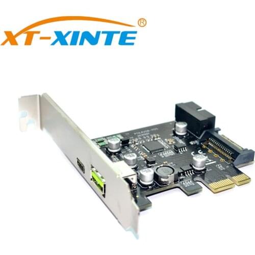 PCI-e To USB3.1 Type-C Riser Card PCIe to USB-C 2.4A Fast Charger with 19PIN Front USB Miner Expansion Adapter 5G PCI-Express