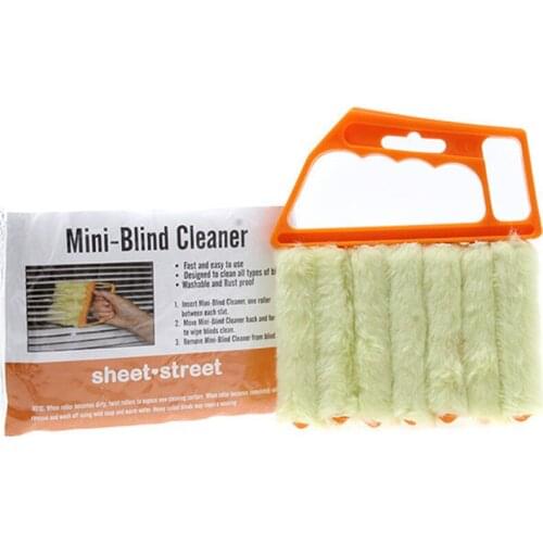 Blinds Brush Cleaner Yellow Green Hair Convenient Brush Louver 7 Tooth Brush Vertical Window Brush Households Cleaning Supplies