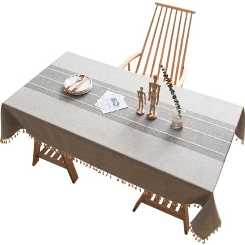 Cotton linen tablecloth cloth Nordic style table mat festival party long table cloth photo decoration solid color tablecloth