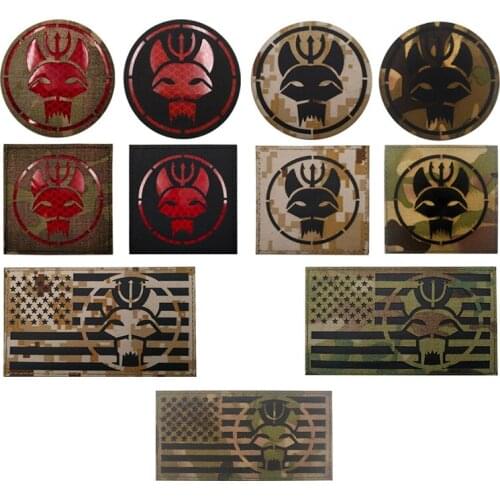 USA Seal Team Tactical IR Chapter Patch Army Navy Reversed Trident Cat Military Emblem Accessory Reflective Sticks Stripe Badge