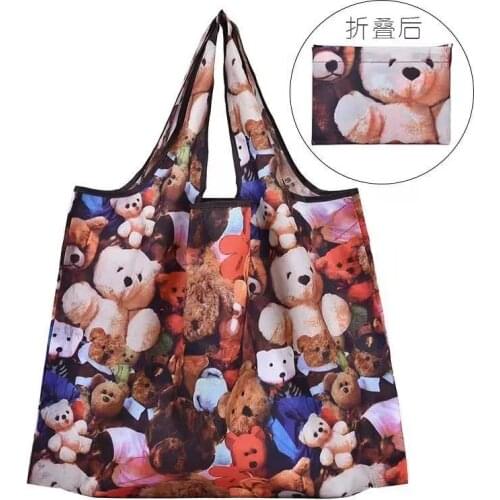 Portable Reusable Shopping Bag-Handbag 50 Pounds Oversized Tote Bag Machine Washable Shoulder Bag Fashion Pocket Eco Bag