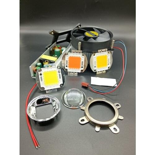 100Watt High Power warm/White Full SpecturmLED chip + Heatsink Cooler + LED Driver + 44mm led lens kit