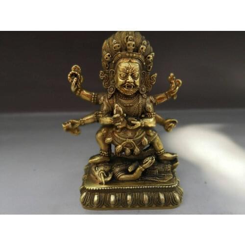 Tibet Buddhism Brass Vajrapani Chana Dorje wrathful Tutelary Deity Statue