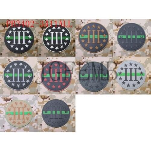 The Thin Green Line 3% III PERCENT DEFEND LIBERTY 3D PVC Patch