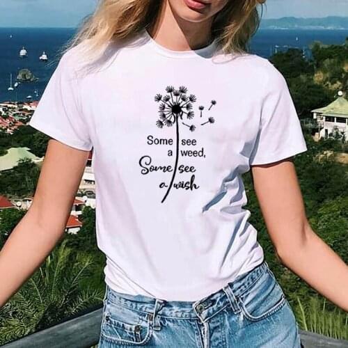Some See A Weed Funny T Shirt Women Harajuku Tshirt Women Shrot Sleeve Loose Camiseta Mujer Black White Tee Shirt Femme T-shirt