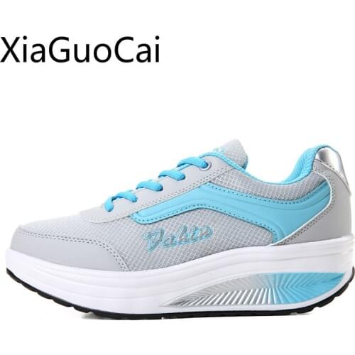 Round Toe Women Platform Sneakers 2019 New Breathable Female Mesh Casual Shoes Korean Platform Casual Shoes