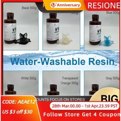 Resione Water Washable 3d UV Resin Liquid For LCD SLA DLP Elegoo Mars Phrozen Anycubic Resin 3d Printer Resin