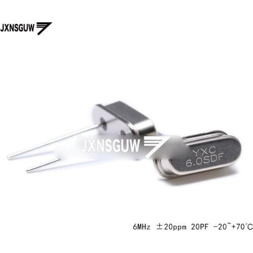 10PCS straight Insert passive crystal oscillator/HC-49US 6MHz 20ppm 20PF X49SD6MSD2SC