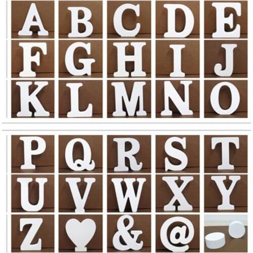 10CM DIY Freestanding Wooden Letters White Red Alphabet Wedding Birthday Party Home Desk Decorations Personalised Name Des