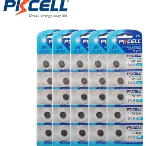100pcs/20pack CR1025 3V Lithium Button Batteries DL1025 BR1025 KL1025 Cell Coin Lithium Battery For Watch Electronic Toy Remote