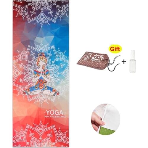 183*65 CM Printed Yoga Towel Microfiber Non Slip Yoga Blanket Absorb Sweat Yoga Mat Cover Towel Pilates Fitness Beach Mat Towel