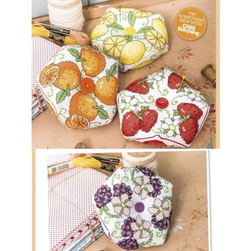 18CT Cross Stitch Pin Neddle Cushion 025 Biscornu Needlework DIY Kit Embroidery Set Counted Cross-Stitching Pincushion