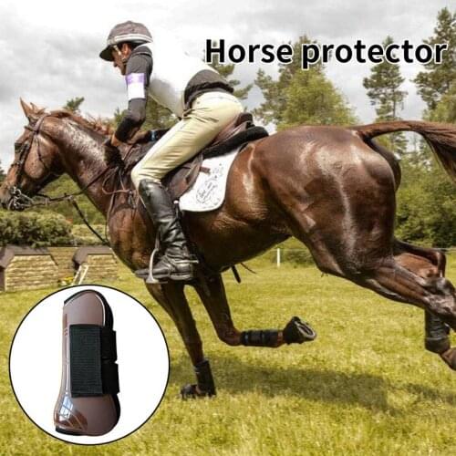 New 4pcs Outdoor Running Adjustable Equestrian Equipment Protective Gear PU Shell For Horsemanship Horse Tendon Boot Leg Guard