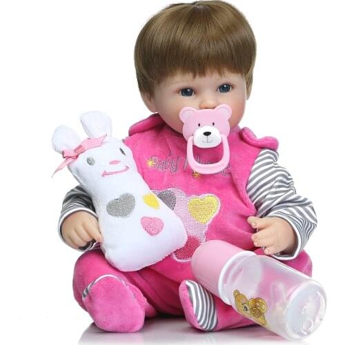 42cm Soft Silicone Realistic Reborn Baby Doll Lifelike Boneca Reborn Girl Newborn Babies Cloth Body Toy Kids Birthday Gift