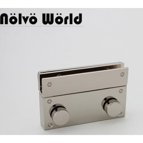 5-20 pieces 41*28mm 53*34mm Light gold/Silver push lock woman bag making metal push lock briefcase square lock Hardware