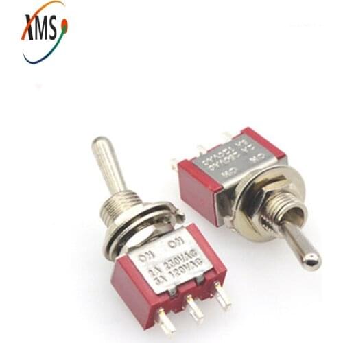 50pcs MTS-102 Red ON-ON 3 Pin 2 Position Mini Latching Toggle Switch