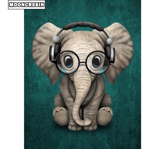 5D Diy Diamond Painting Cross Stitch Animal Elephant Full Square Diamond Embroidery Mosaic Handicrafts European Home Decoration