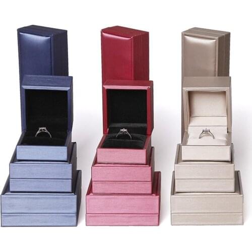 80% HOT SALES！！！Faux Leather Ring Gift Box Jewelry Necklace Bracelet Holder Display Storage Case