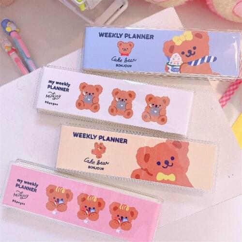 Lovely bear Loose-leaf Memo Pad Mini Notebook School Supply Vocabulary Writing Pads Reciting Book School Office Supply