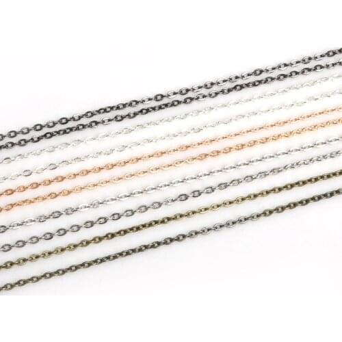 10m/lot Rhodium/Silver/Gold/Gunmetal/Antique Bronze Plated Necklace Chains Brass Bulk for DIY Jewelry Making Materials