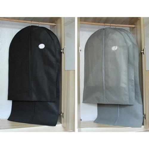 Clothes Dust Cover With Zipper Storage Bag Garment Costume Protector Suit Case Home Organizer Non-woven Craft