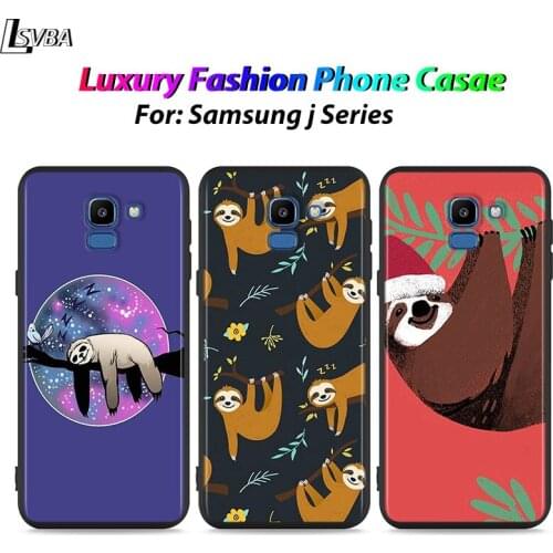 Black Shell Cute cartoon sloth for Samsung Galaxy J7Duo J2 J4 Core J6 J4 Plus J8 J3 J7 J5 Prime 2018 2017 Phone Case