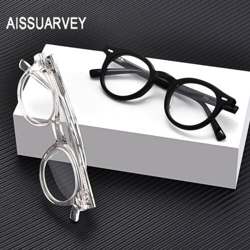 Designer Optical Eyeglasses Frames Men Glasses Frame Women Retro Vintage Clear Transparent Acetate Quality Prescription Round
