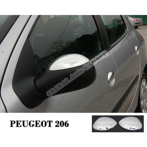 For PEUGEOT 206 CHROME Mirror Cover 1998-2012 Stainless Steel 2 Pieces Wing Car Styling Auto Accessory Universal Spoiler