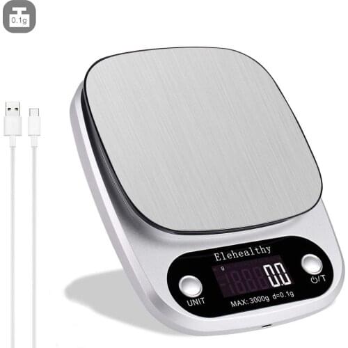Electronic Kitchen Scale Digital Food Scale Precision 0.1/1g Stainless Steel Weighing Scale LCD High Precision Measuring Tools