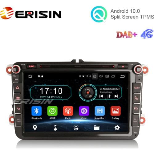 Erisin ES6985V 8" Android 10.0 Car DVD Player GPS 4G DTV BT WiFi DAB for VW Bora Golf Passat T5 Multivan Seat Skoda