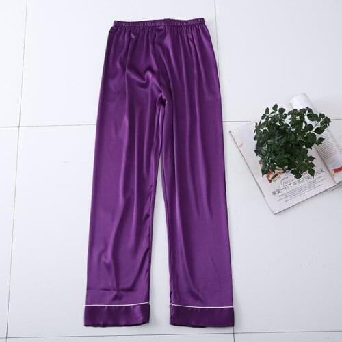 Fdfklak Pajamas Women Pants Home Wear Spring Summer Faux Silk Nightwear Trousers Bottom Comfortable Sleepwear Large M-3XL