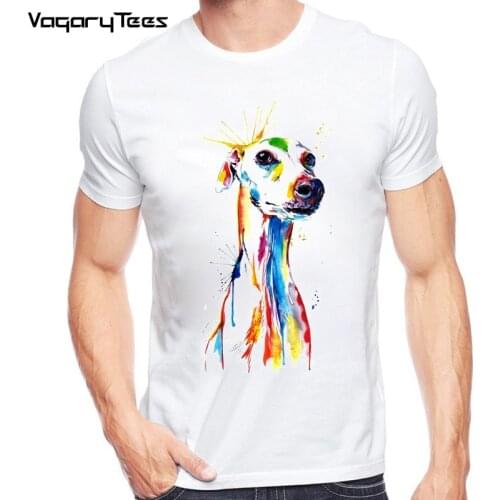 Greyhound/French Bulldog Dog Animal Pet Design T Shirt Boys Great Casual Pug Short Sleeve Tops Funny watercolor T-Shirt