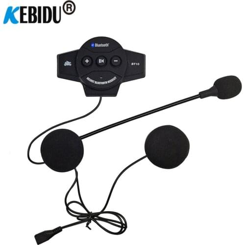 KEBIDU BT10 Bluetooth Intercom Motorcycle Bluetooth 4.1 Motor Helmet Headset Wireless Stereo Earphones Headphones For Motorcycle