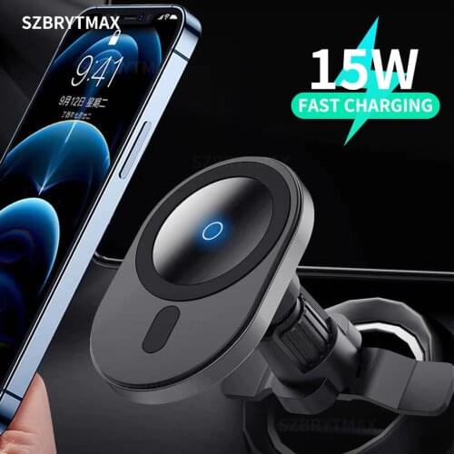 15W Mag-Safe Wireless Charger Magnetic Metal Adsorption Car Holder For iPhone 12 Pro Max 12 Mini 12 Pro Fast Wireless Chargers