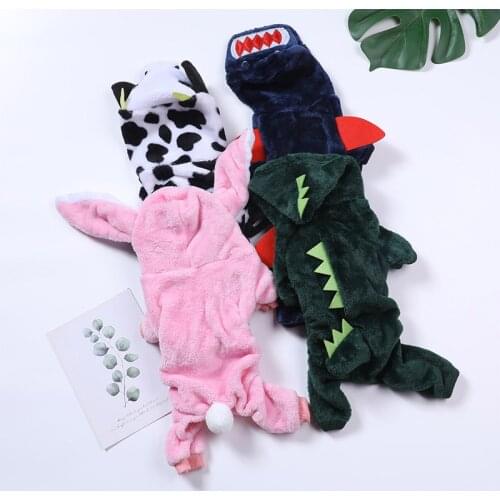 Cartoon Pet Dog Jumpsuits Soft Warm Dog Clothes For Dogs Coat Jacket Fleece French Bulldog Clothing Chihuahua Yorkshire Pajamas