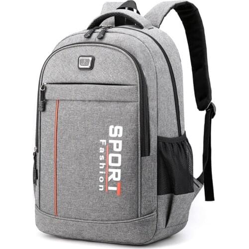 Men Laptop Backpack Student School Bag for Boys Teen Oxford Gray Large Capacity Youth Backbag
