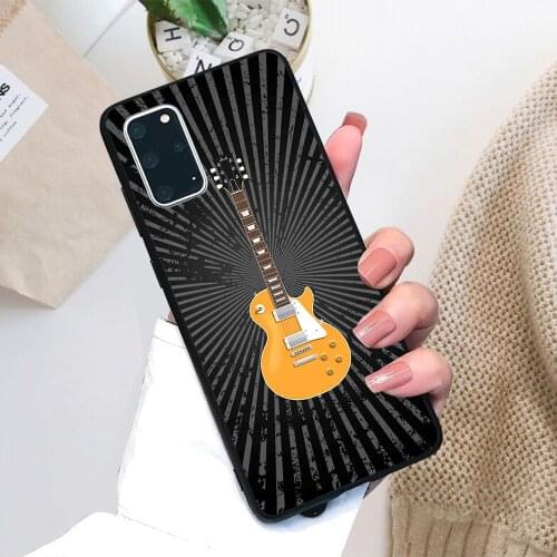 For Samsung Galaxy Gold Top Electric Guitar Soft TPU Black Border Samsung Galaxy Case