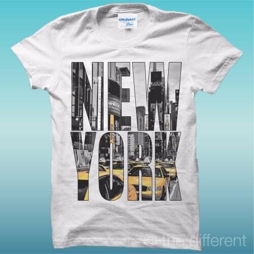 2019 New Brand Tops Cool T Shirt Uomo Scritta New York Sfondo Paesaggio Idea Regalo fitness T-Shirt Personality