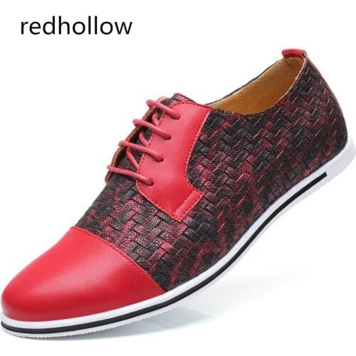 New Style Fashion Men Casual Shoes Spring Autumn Leather Shoes Comfort Flat Lace Up Shoes for Men Plus Size 39-48