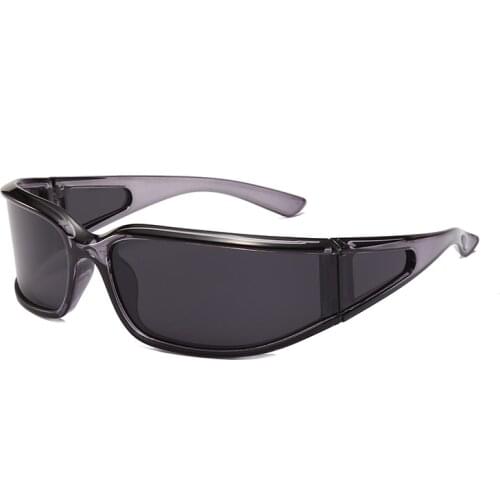 2021 New Sports Sunglasses Men and Women Fashion Polarized Sunglasses Big Curved Personality Glasses 0124