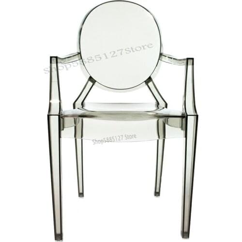 European Style Dining Chair Modern Minimalist Ghost Chair Backrest Home Crystal Plastic Nordic Fashion Creative Leisure Transpar