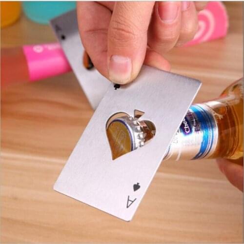 Stainless Steel Spades Bottle Opener Poker Card Beer Bottle Opener Personalized Card Opener Bar Tool Kitchen Accessories