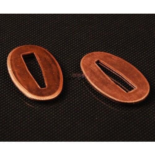 Pair of Red Seppa Copper Sword blade Washer Spacer for Japanese Samurai Sword maintain