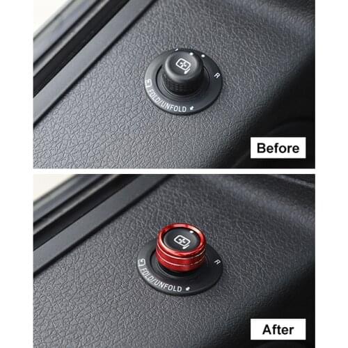 Car Rearview Mirror Control Adjustment Switch Trim Ring Cover Aluminium Accessories for Ford Mustang 2009-2013