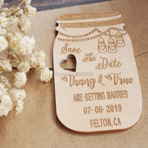 Save the Date | Mason Jar | Magnet | Wedding Invitation | Custom | Wedding Announcement | Rustic Invite | Barn Wedding | Wood In