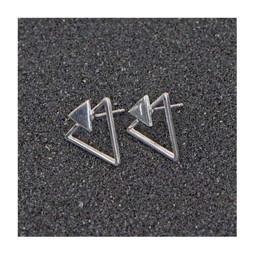 RETTI Geometric Triangle Stud Earrings For Women Fashion Girl Gift 925 Sterling Silver Jewelry allergy