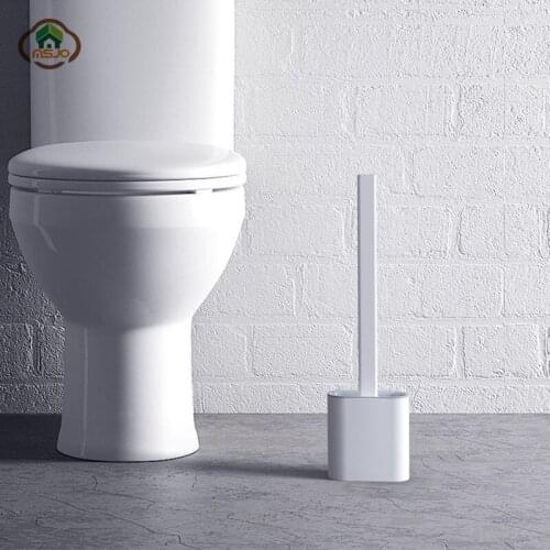 MSJO Silicone Toilet Brush Holder Bathroom Clean Stand Long Handle TPR Brush For Toilet Creative Nordic Wc Brush Holder Silicone