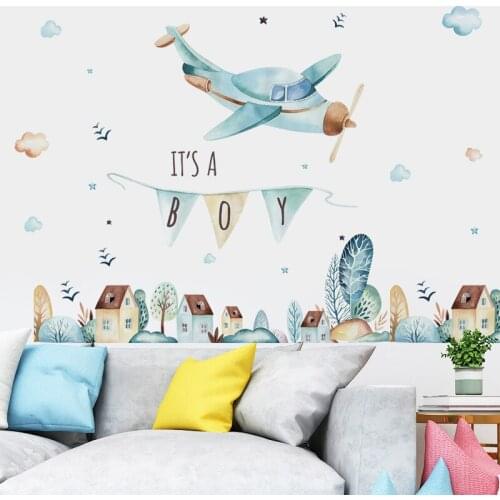 Fairy Tale Town Wall Stickers Kids Room Bedroom Living Room Nursery Dorm Door Window Decoration Eco-friendly Wallpaper